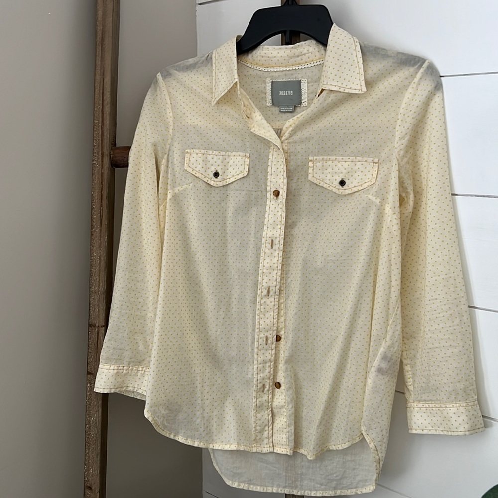 Womens yellow polka dot Maeve blouse